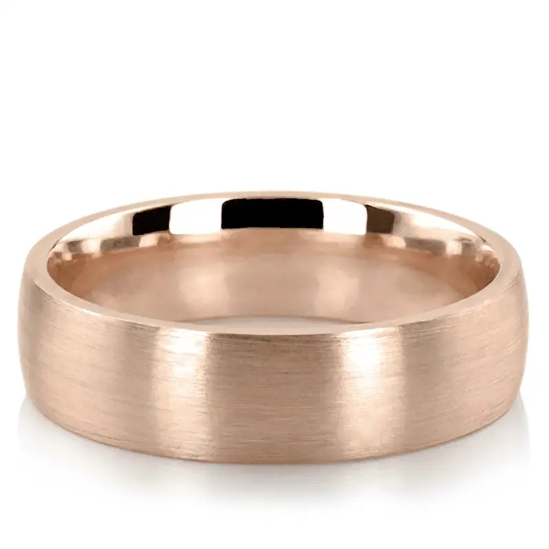 10K pink gold 6mm. satin Satin-Finish-Plain-Wedding-Band - alternate view 3