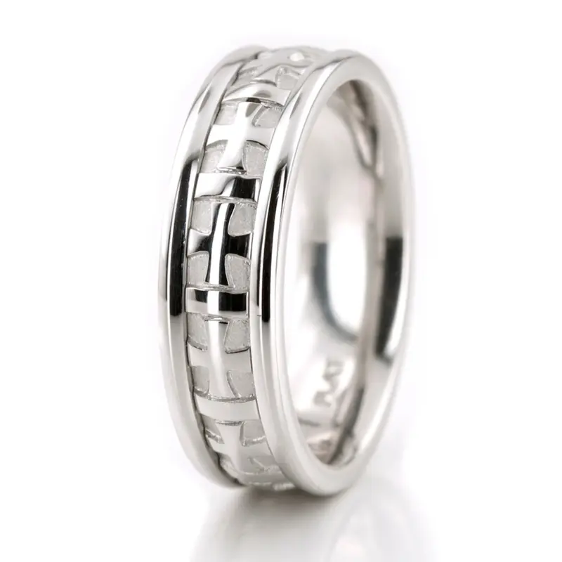 platinum 7mm. high polish Hand-made-wedding-ring - alternate view 3