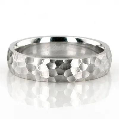 Classic Hammered Matte Finish Wedding Band - view 1 of 7
