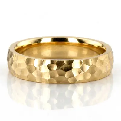 Classic Hammered Matte Finish Wedding Band - view 2 of 7