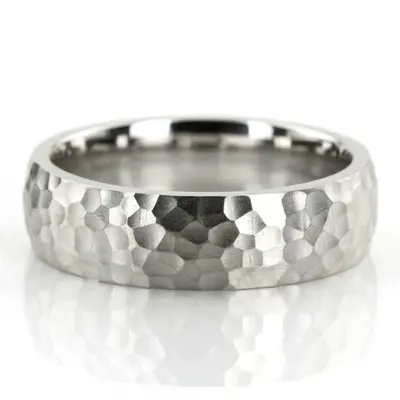 Classic Hammered Matte Finish Wedding Band - view 5 of 7