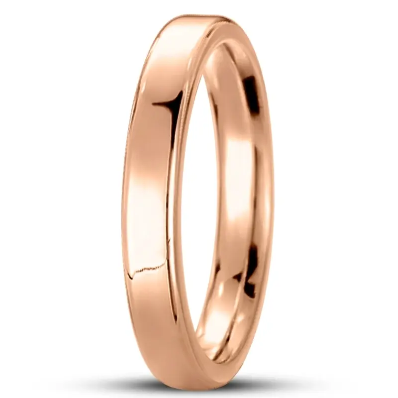 10K pink gold 3.5mm. high polish soft-edge-flat-comfort-fit-wedding-band - alternate view 3
