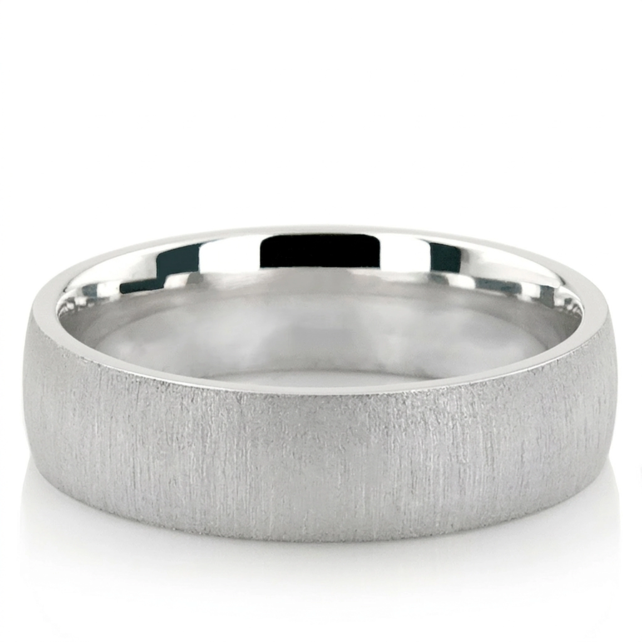 10K white gold 6mm. cross satin Cross-Satin-Plain-Wedding-Ring - alternate view 2