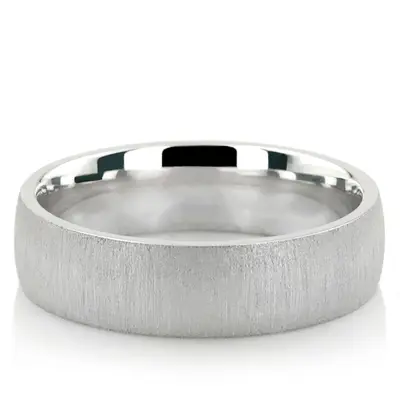 10K white gold 6mm. cross satin Cross-Satin-Plain-Wedding-Ring - alternate view 2 thumbnail