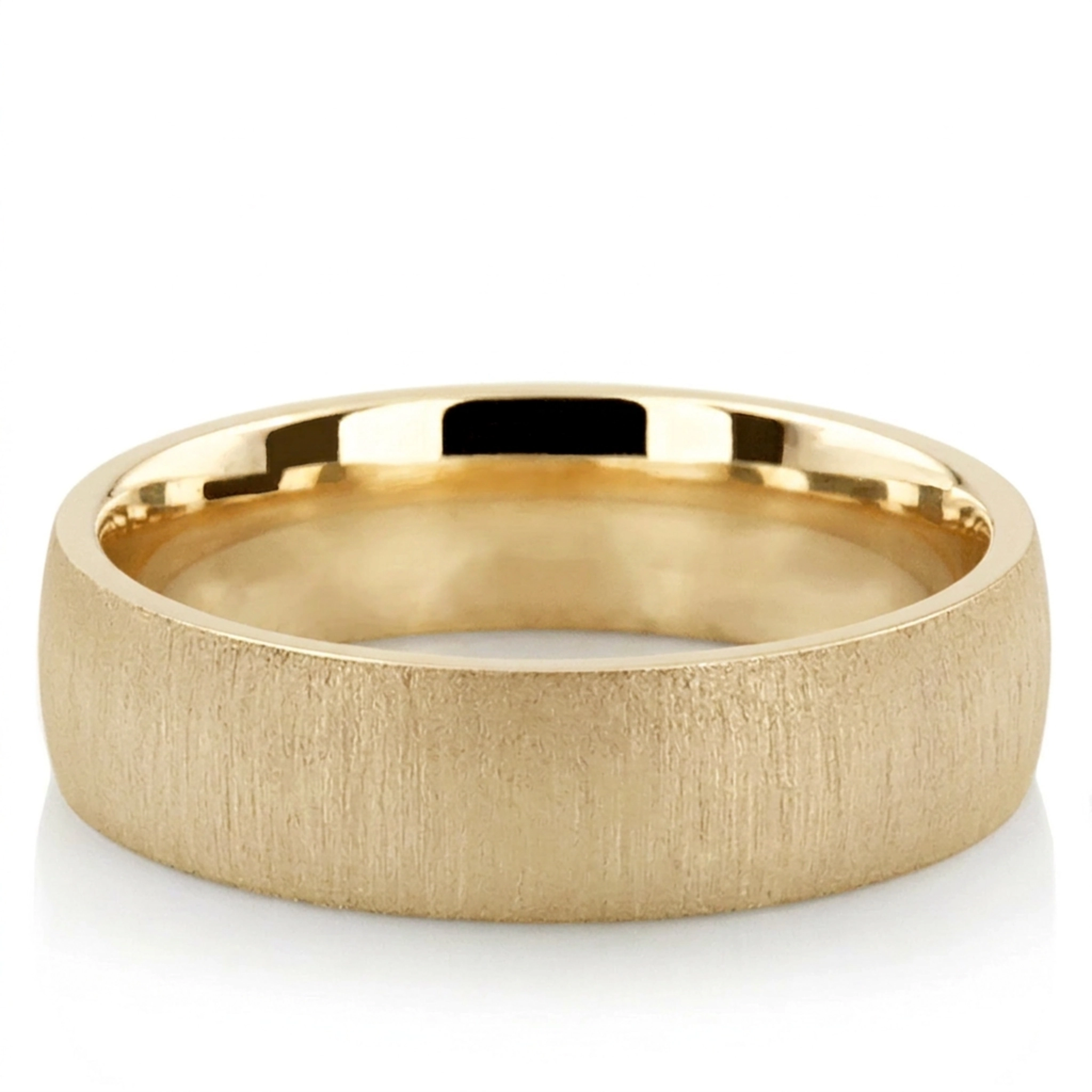 10K yellow gold 6mm. cross satin Cross-Satin-Plain-Wedding-Ring - main view