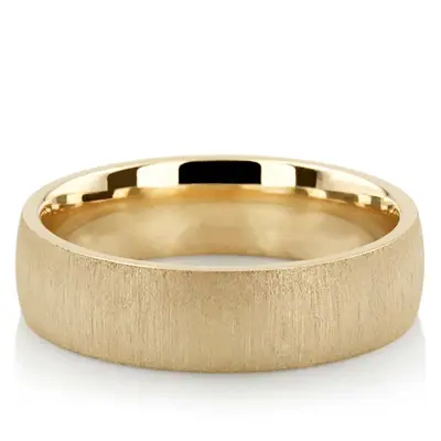 10K yellow gold 6mm. cross satin Cross-Satin-Plain-Wedding-Ring - main view thumbnail