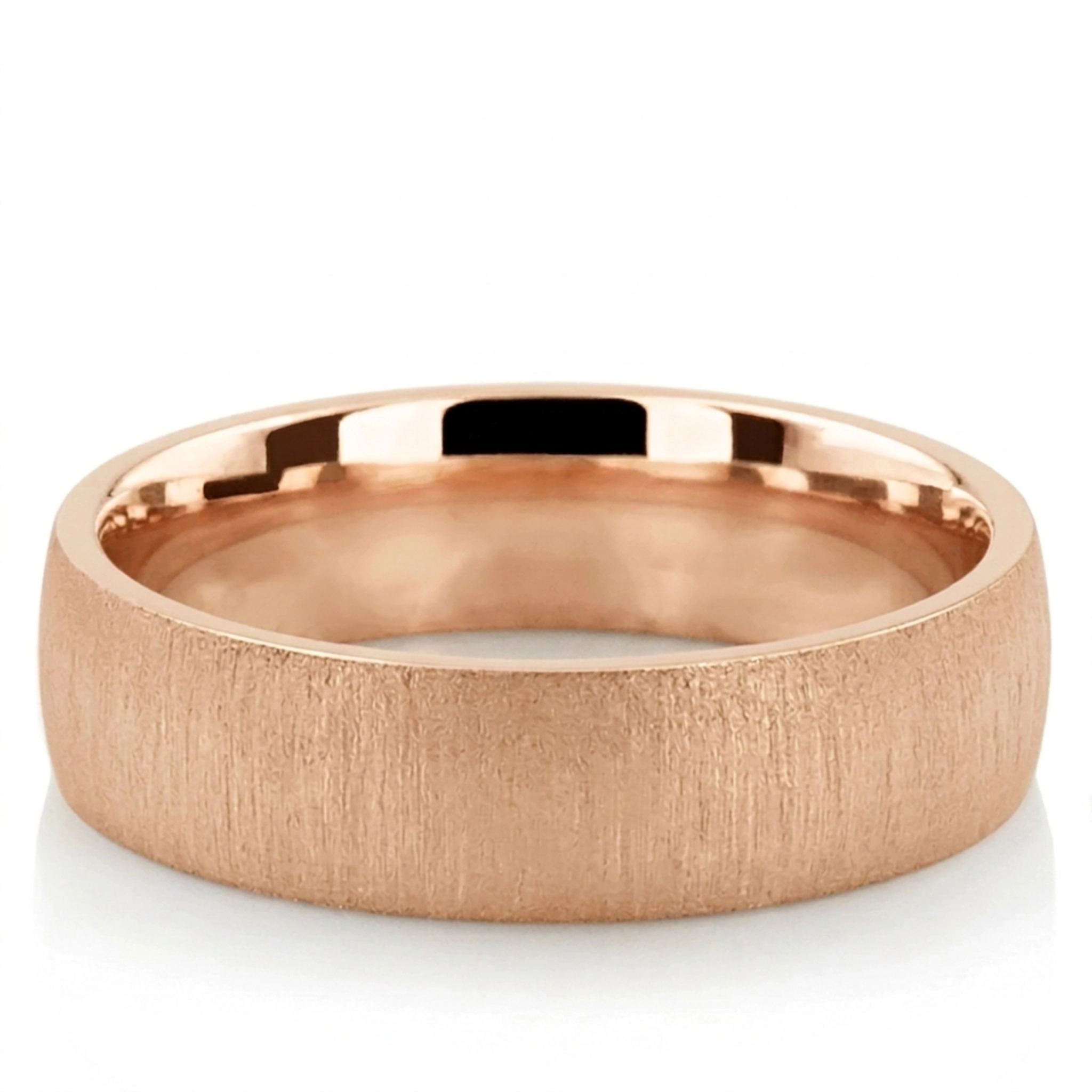 10K pink gold 6mm. cross satin Cross-Satin-Plain-Wedding-Ring - alternate view 3
