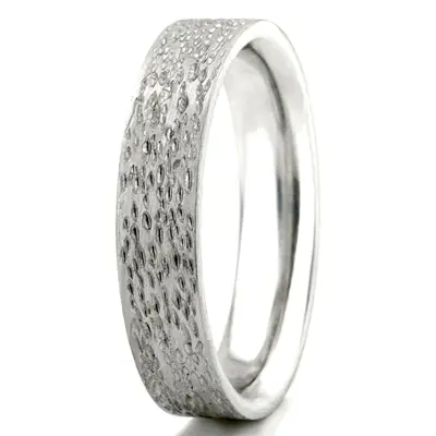10K white gold 5mm. same as picture Rough-Finish-Plain-Wedding-Ring - alternate view 4 thumbnail