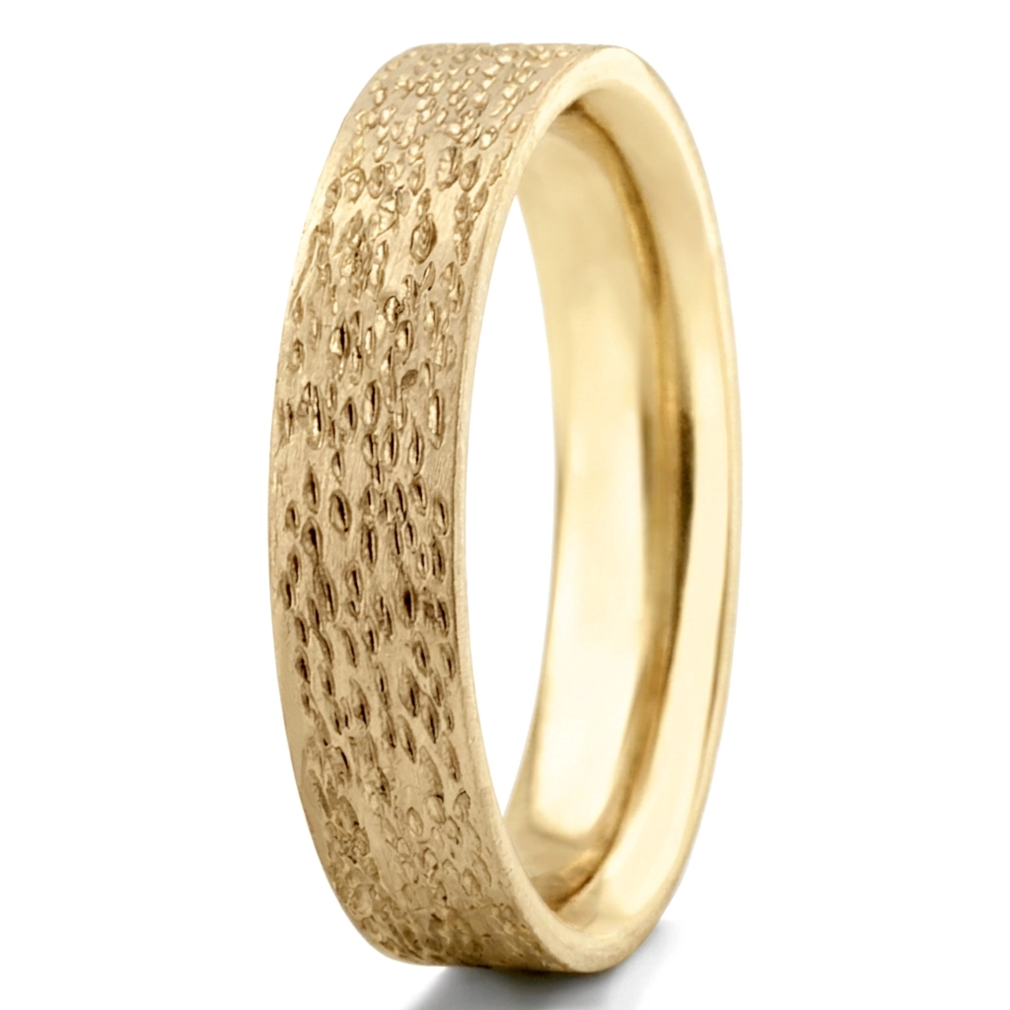10K yellow gold 5mm. same as picture Rough-Finish-Plain-Wedding-Ring - alternate view 5
