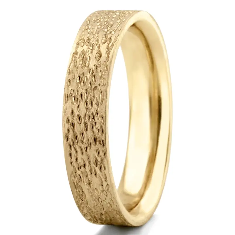 14K yellow gold 5mm. same as picture Rough-Finish-Plain-Wedding-Ring - alternate view 5