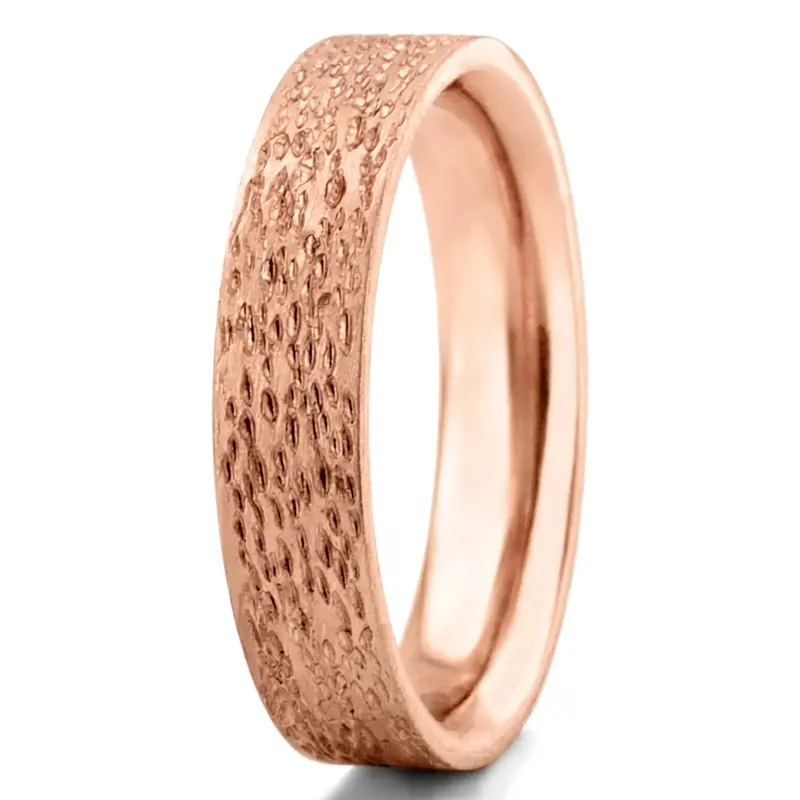 14K pink gold 5mm. same as picture Rough-Finish-Plain-Wedding-Ring - alternate view 6