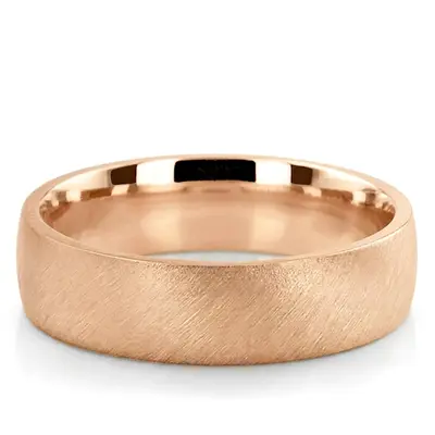 10K pink gold 6mm. same as picture Angle-Satin-Plain-Wedding-Band - alternate view 2 thumbnail