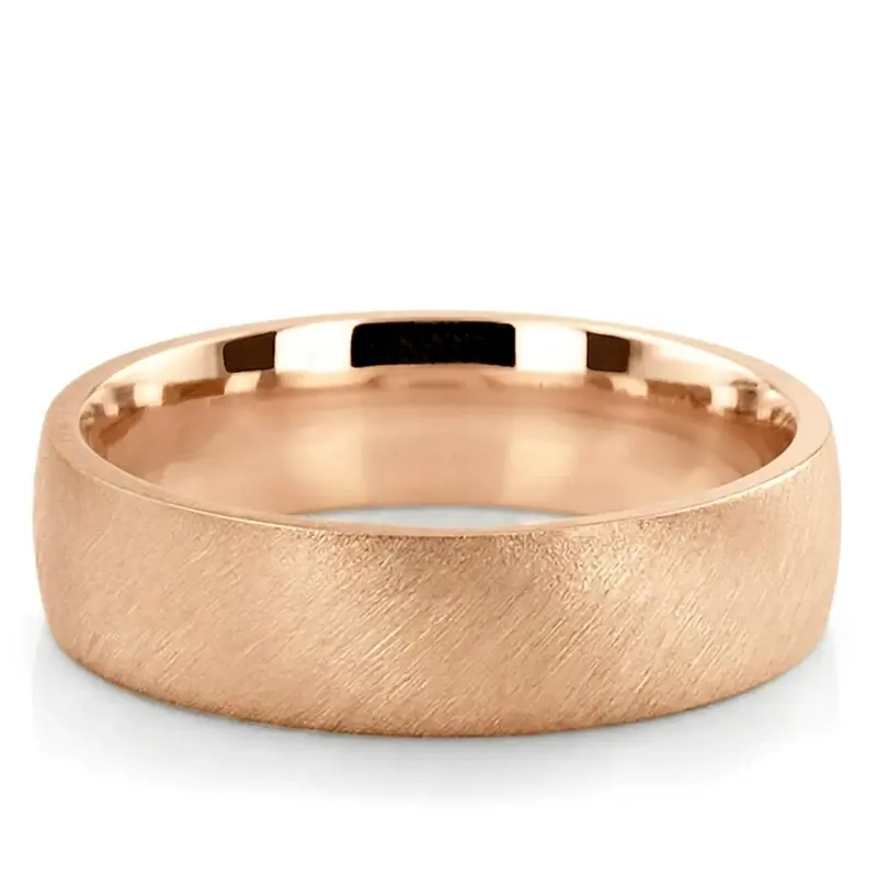 14K pink gold 6mm. same as picture Angle-Satin-Plain-Wedding-Band - alternate view 2