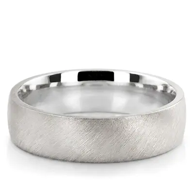 Angle Satin Plain Wedding Band