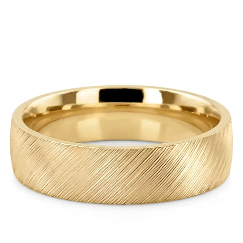 14K yellow gold 6mm. same as picture Angle-Carbide-Plain-Wedding-Ring - alternate view 2