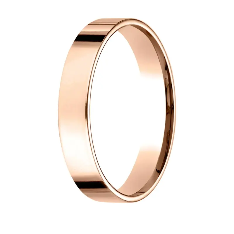 10K pink gold 4mm. high polish Plain-Flat-Comfort-Fit-Wedding-Band - alternate view 3