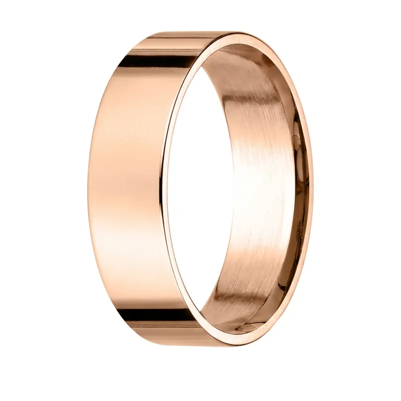 10K pink gold 6mm. high polish Plain-Flat-Comfort-Fit-Wedding-Band - alternate view 6