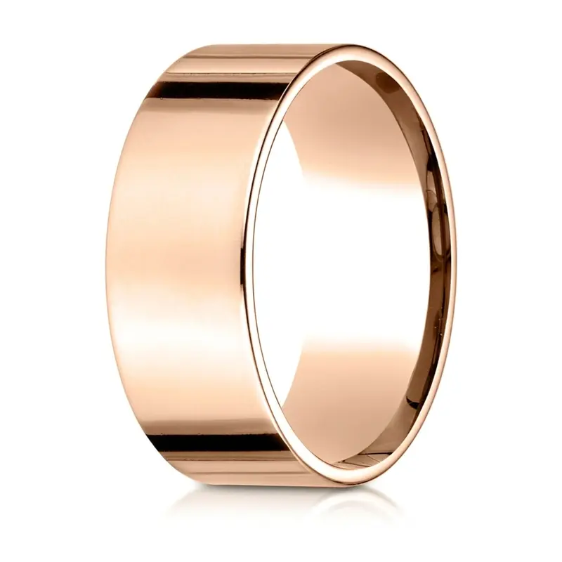 10K pink gold 8mm. high polish Plain-Flat-Comfort-Fit-Wedding-Band - alternate view 9