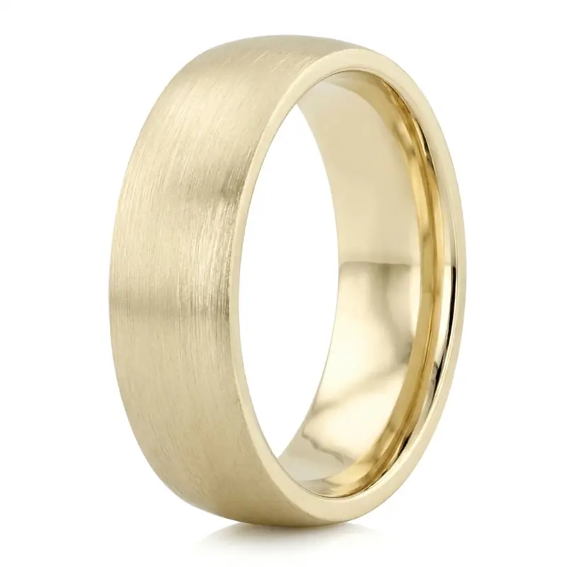 10K yellow gold 6mm. satin Satin-Finish-Plain-Wedding-Band - alternate view 4