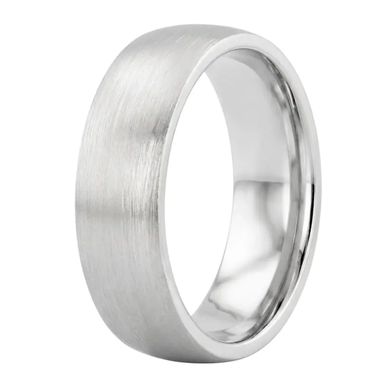 10K white gold 6mm. satin Satin-Finish-Plain-Wedding-Band - alternate view 5