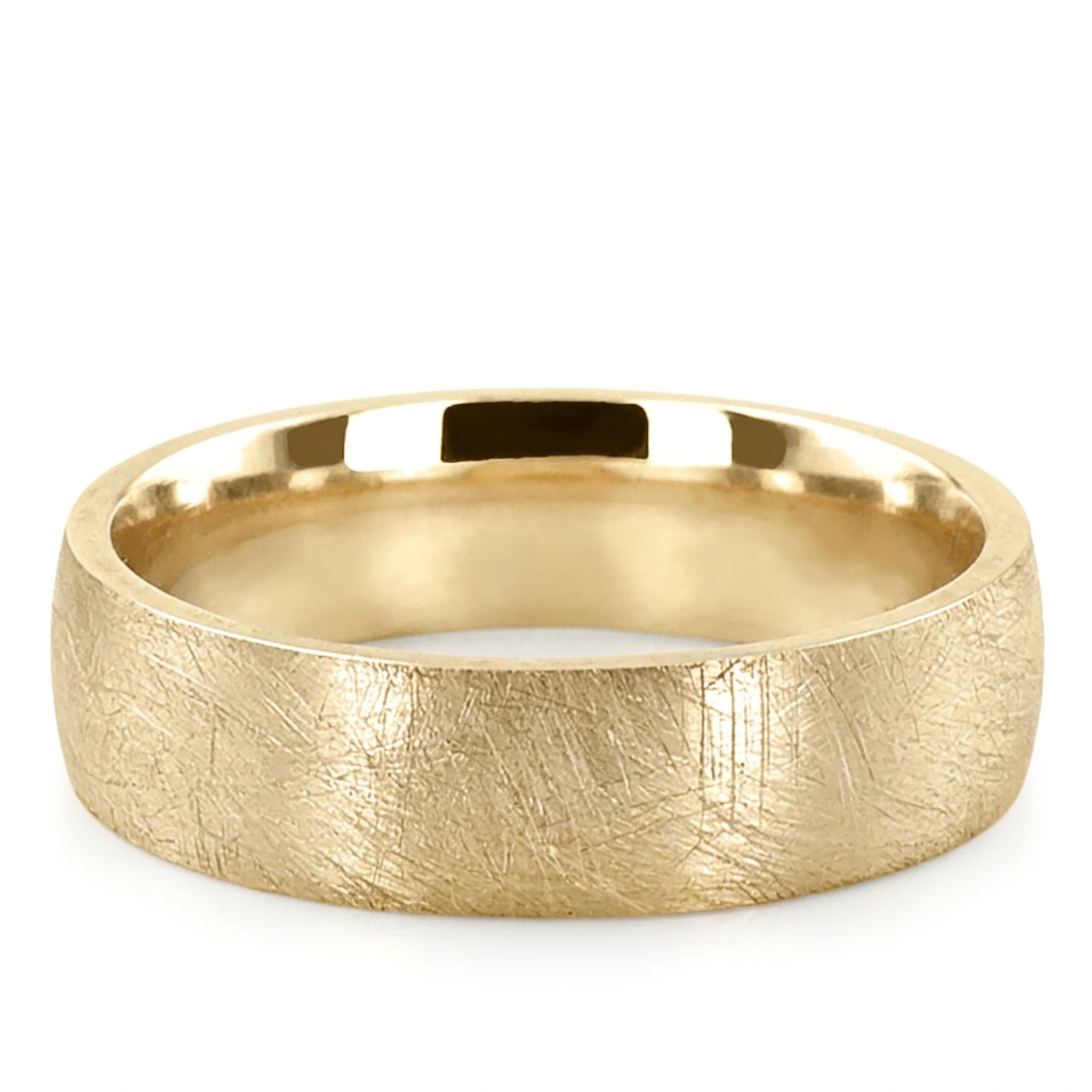 10K yellow gold 6mm. same as picture Circle-Matte-Plain-Wedding-Ring - alternate view 2