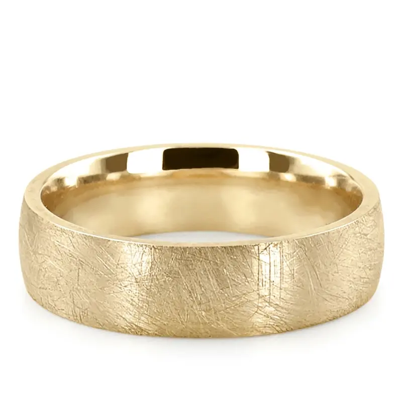 14K yellow gold 6mm. same as picture Circle-Matte-Plain-Wedding-Ring - alternate view 2