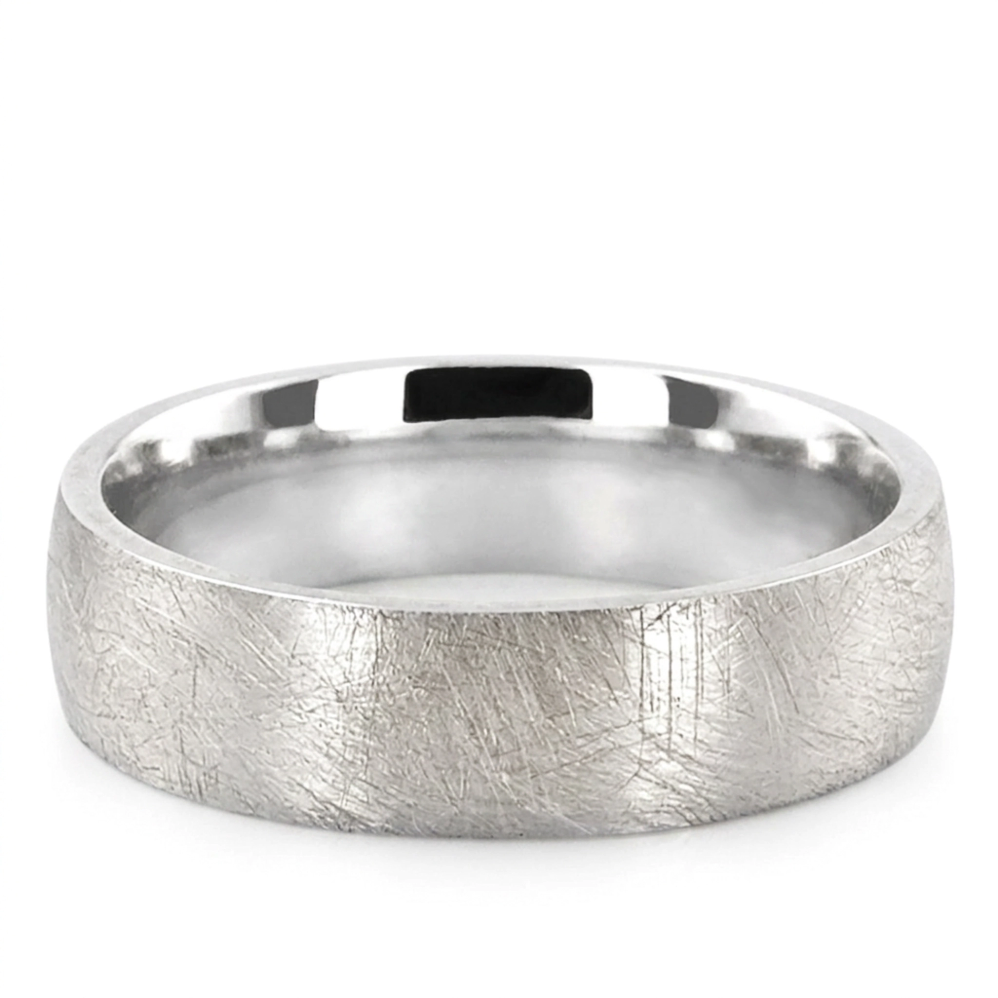 10K white gold 6mm. same as picture Circle-Matte-Plain-Wedding-Ring - main view