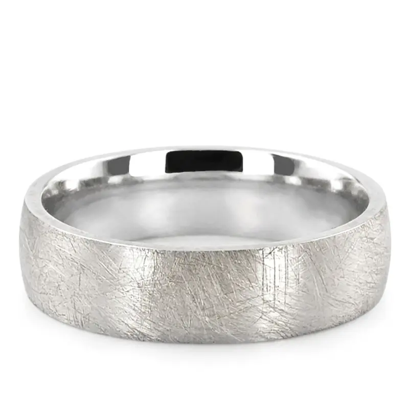 14K white gold 6mm. same as picture Circle-Matte-Plain-Wedding-Ring - main view
