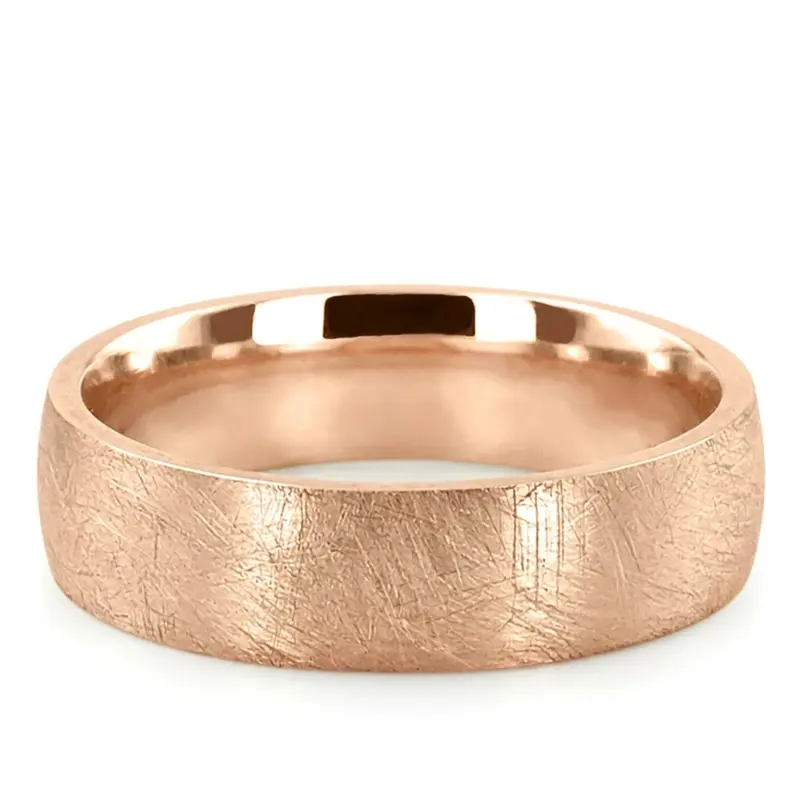 14K pink gold 6mm. same as picture Circle-Matte-Plain-Wedding-Ring - alternate view 3