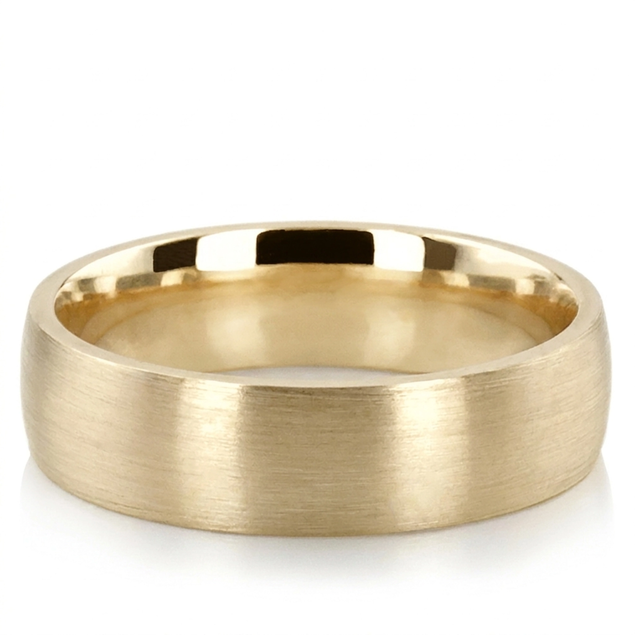 10K yellow gold 6mm. satin Satin-Finish-Plain-Wedding-Band - alternate view 2