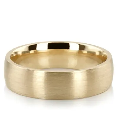 10K yellow gold 6mm. satin Satin-Finish-Plain-Wedding-Band - alternate view 2 thumbnail
