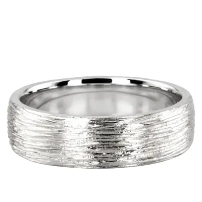 7mm Unique Carved Texture Wedding Ring in Rose Gold - view 3 of 6