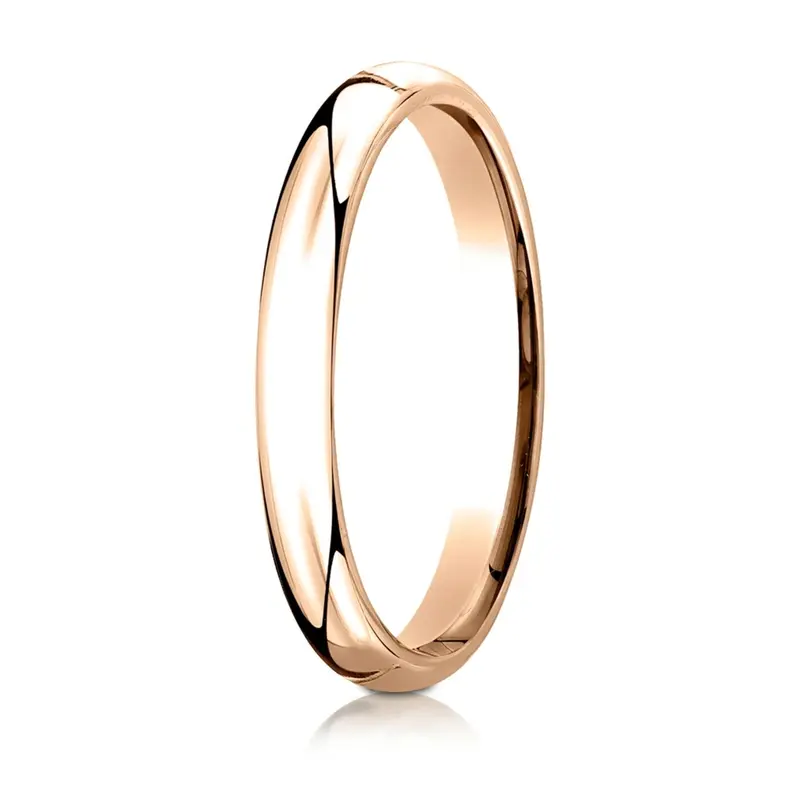 10K pink gold 3mm. high polish Plain-Dome-Comfort-Fit-Wedding-Band - alternate view 6