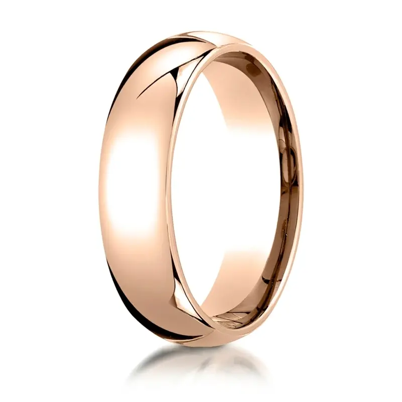 10K pink gold 6mm. high polish Plain-Dome-Comfort-Fit-Wedding-Band - alternate view 15