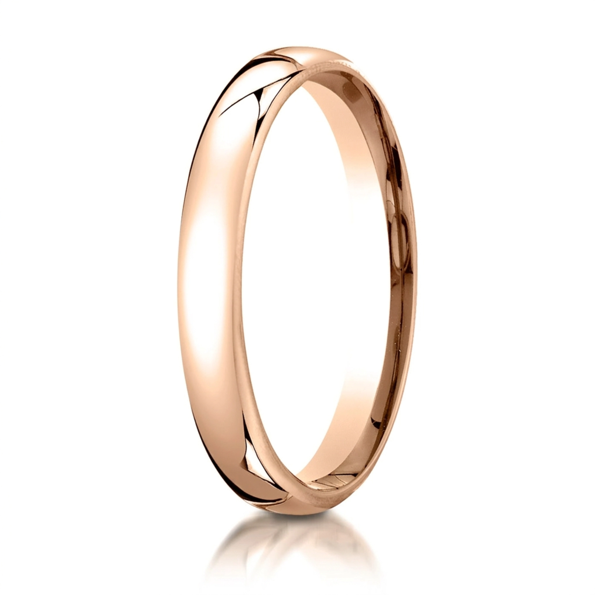 10K pink gold 3mm. high polish Modern-Comfort-Fit-Wedding-Band - alternate view 3