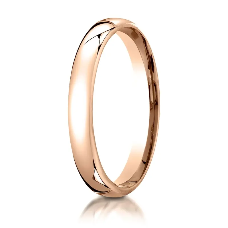 10K pink gold 3mm. high polish Modern-Comfort-Fit-Wedding-Band - alternate view 3