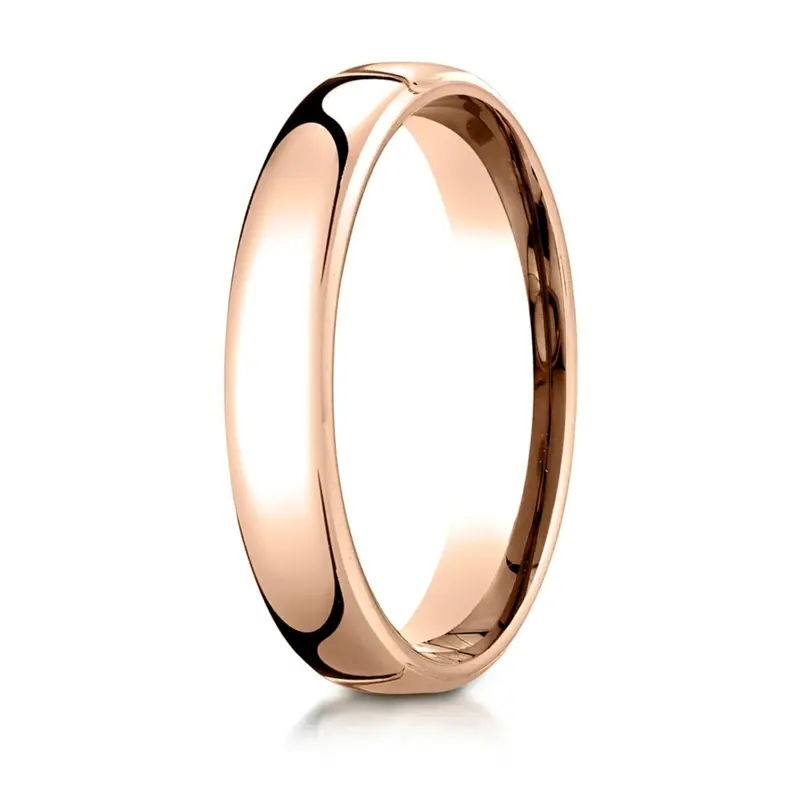 10K pink gold 4mm. high polish Modern-Comfort-Fit-Wedding-Band - alternate view 6