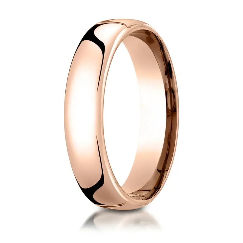 10K pink gold 5mm. high polish Modern-Comfort-Fit-Wedding-Band - alternate view 9