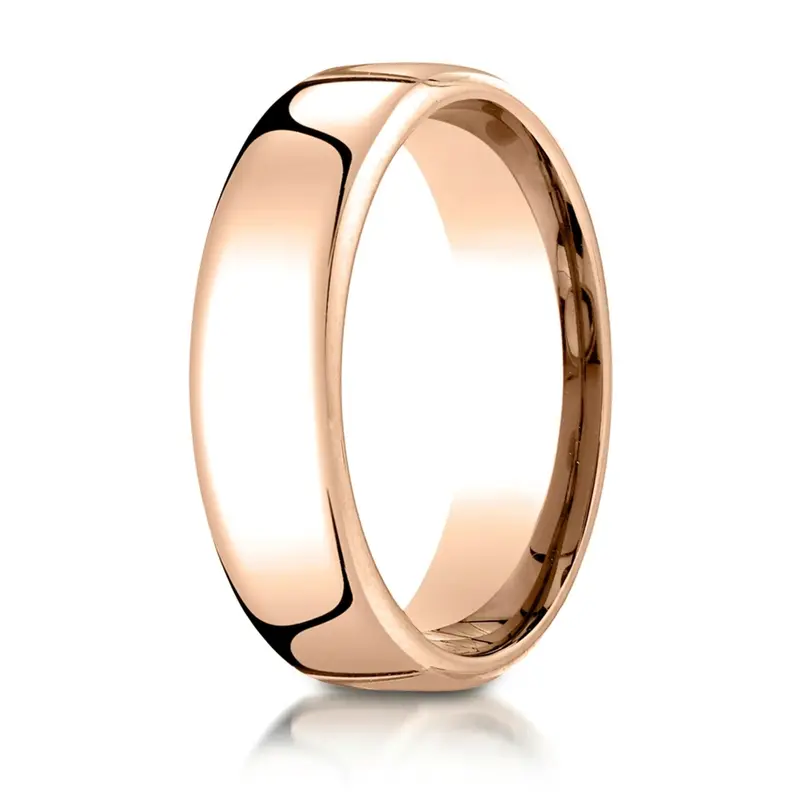 10K pink gold 6mm. high polish Modern-Comfort-Fit-Wedding-Band - alternate view 12