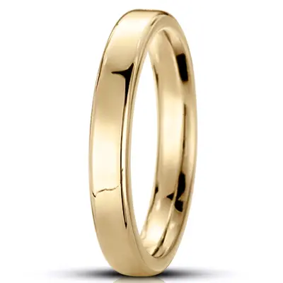 10K yellow gold 3.5mm. high polish soft-edge-flat-comfort-fit-wedding-band - alternate view 2 thumbnail
