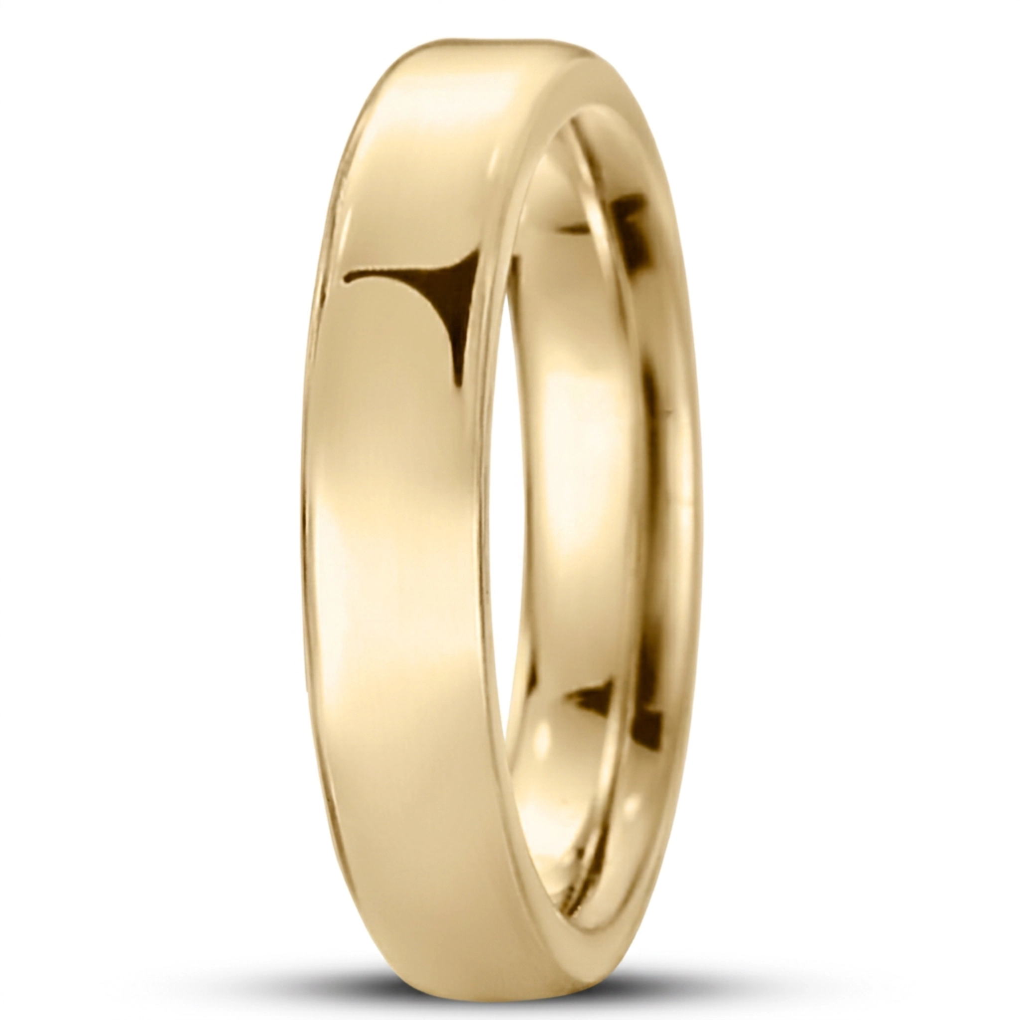 10K yellow gold 4.5mm. high polish soft-edge-flat-comfort-fit-wedding-band - alternate view 5