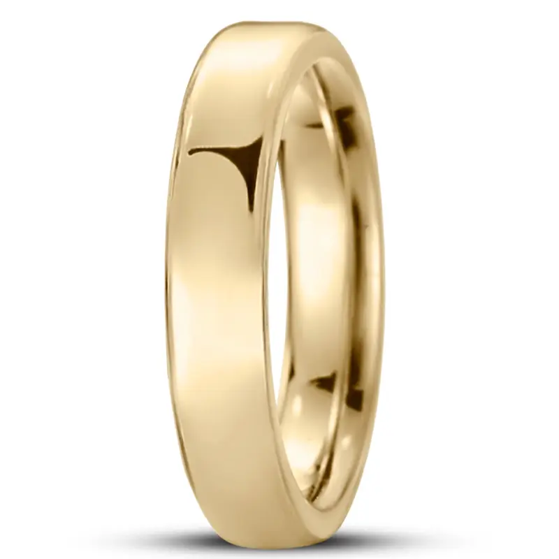 10K yellow gold 4.5mm. high polish soft-edge-flat-comfort-fit-wedding-band - alternate view 5