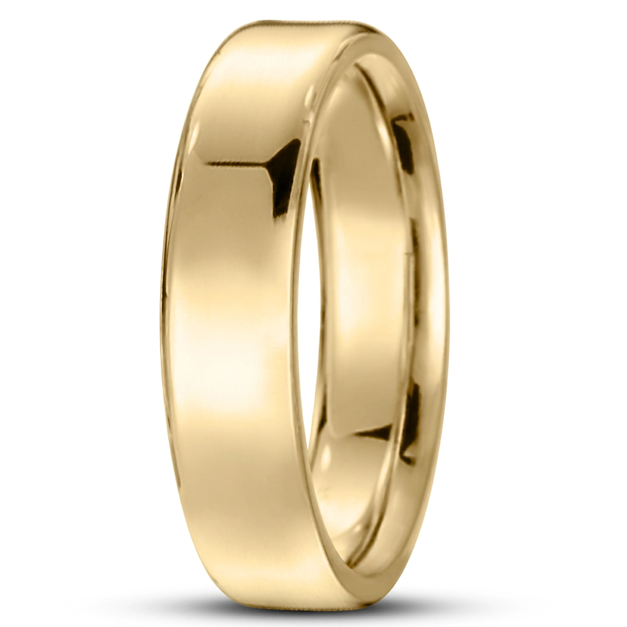 10K yellow gold 5.5mm. high polish soft-edge-flat-comfort-fit-wedding-band - alternate view 8