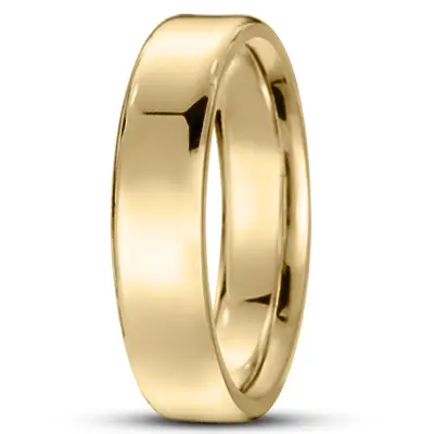 10K yellow gold 5.5mm. high polish soft-edge-flat-comfort-fit-wedding-band - alternate view 8 thumbnail