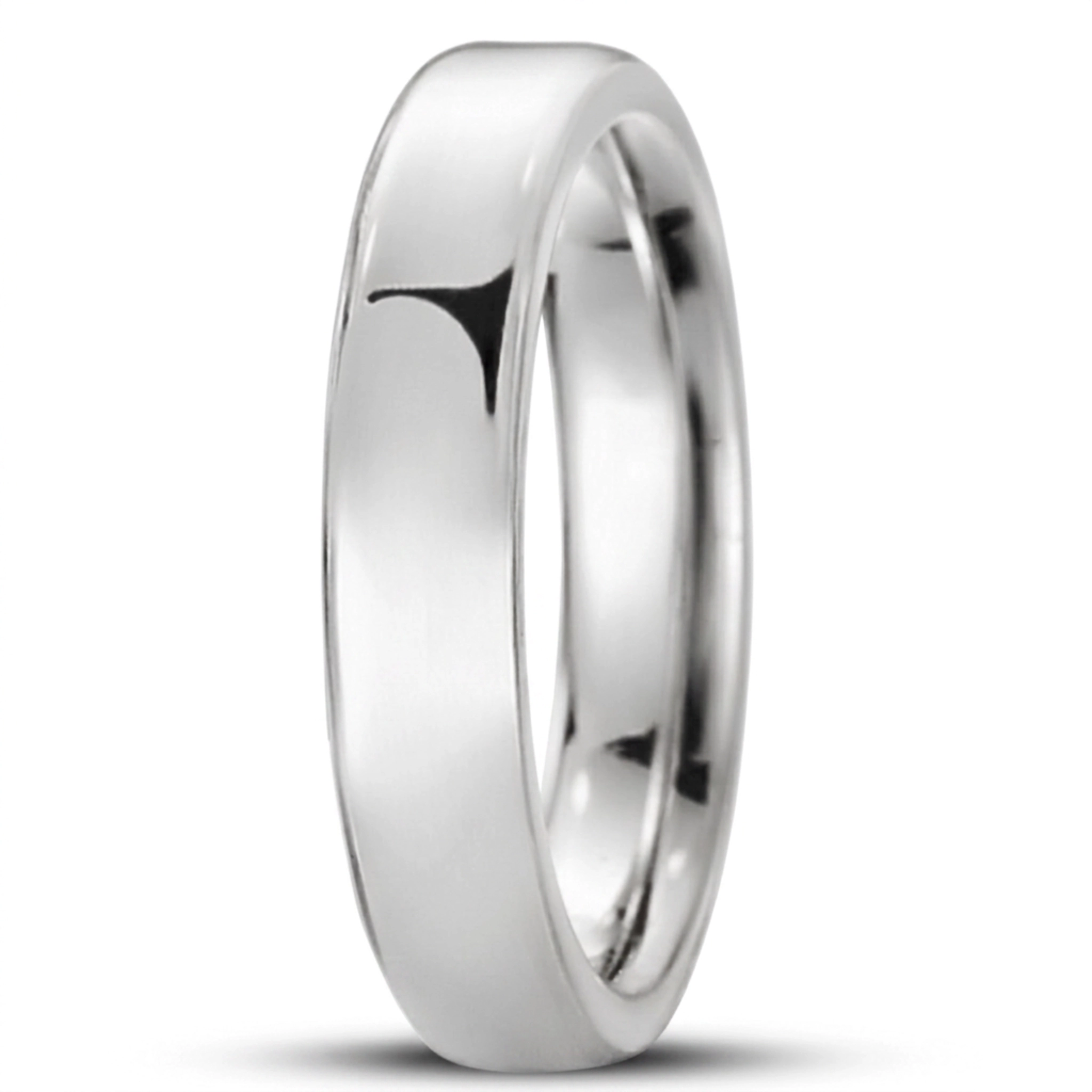 10K white gold 4.5mm. high polish soft-edge-flat-comfort-fit-wedding-band - alternate view 4