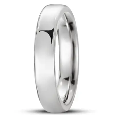 10K white gold 4.5mm. high polish soft-edge-flat-comfort-fit-wedding-band - alternate view 4 thumbnail
