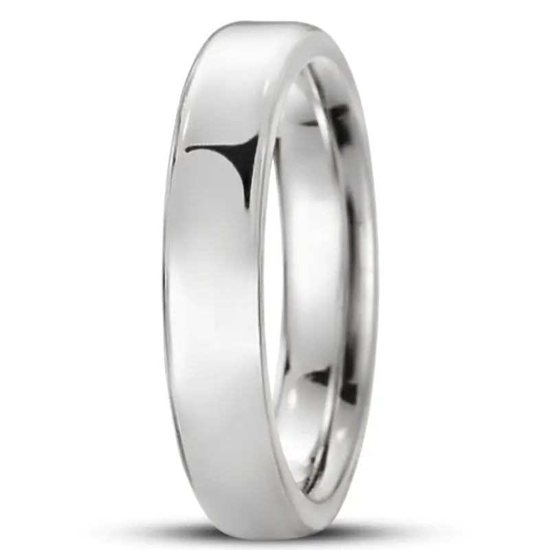 10K white gold 4.5mm. high polish soft-edge-flat-comfort-fit-wedding-band - alternate view 4