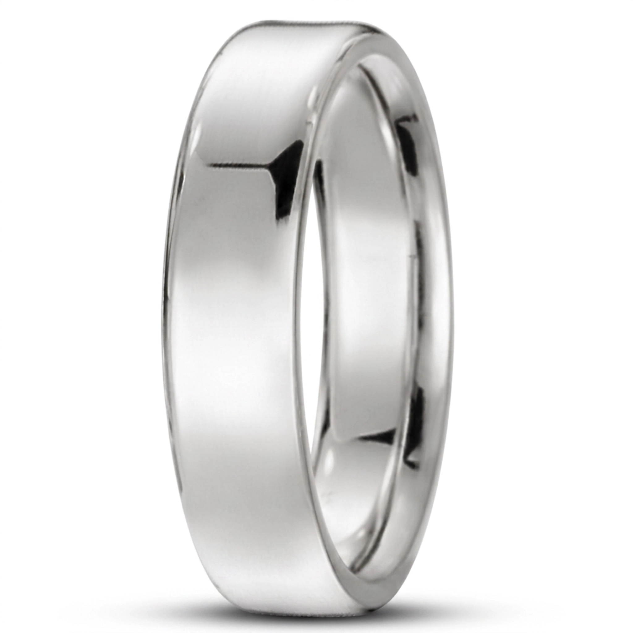 10K white gold 5.5mm. high polish soft-edge-flat-comfort-fit-wedding-band - alternate view 7
