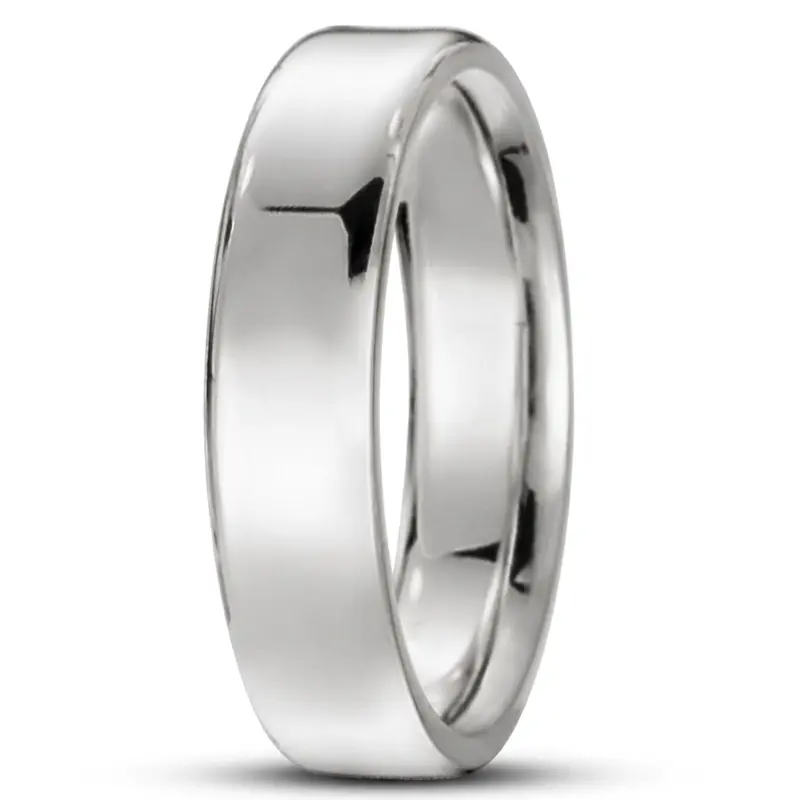 10K white gold 5.5mm. high polish soft-edge-flat-comfort-fit-wedding-band - alternate view 7