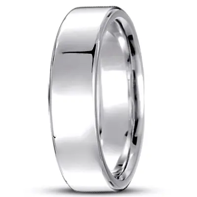 10K white gold 6.5mm high polish soft-edge-flat-comfort-fit-wedding-band - alternate view 10 thumbnail
